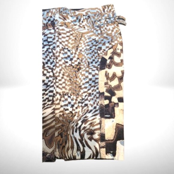 Roberto Cavalli Animal/Geo Print Pencil Skirt w/ Buckles XL - Picture 5 of 9